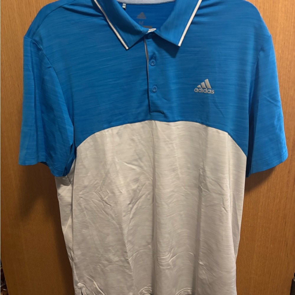 Adidas Men's Polo in Blue and White